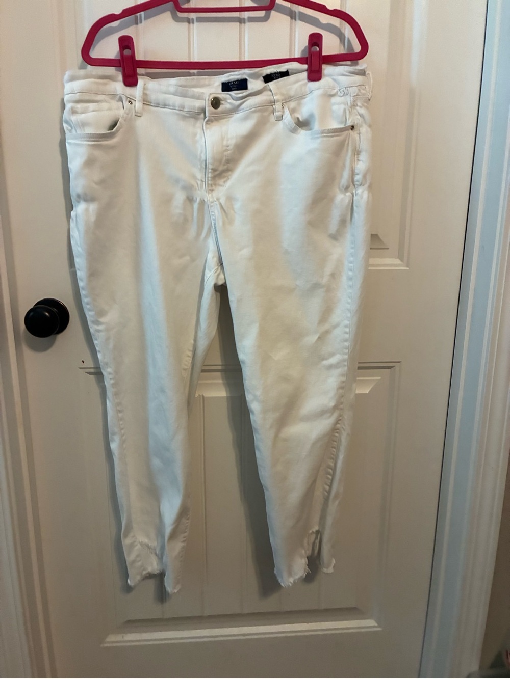Kaari Blue White Ankle Crop Skinny Jeans